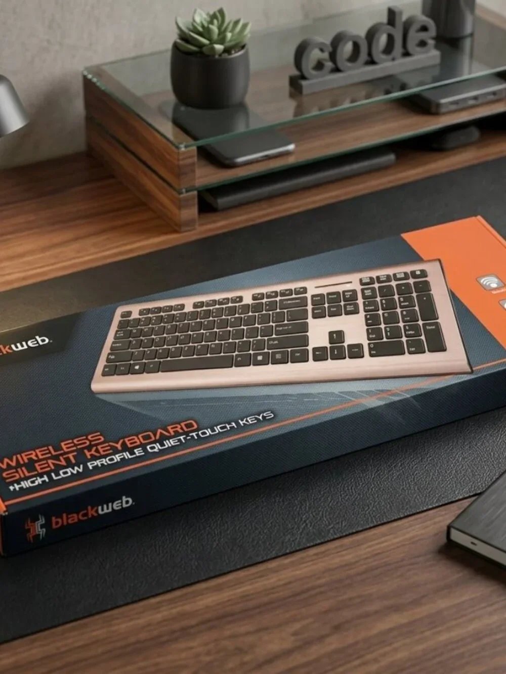 Blackweb Wireless Silent Keyboard 2.4GHz Low Profile Quiet Touch Keys New Sealed